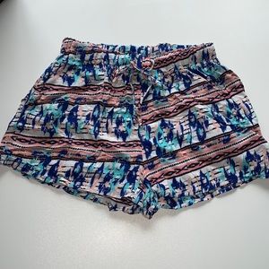 Rue 21 pink and blue draw string shorts